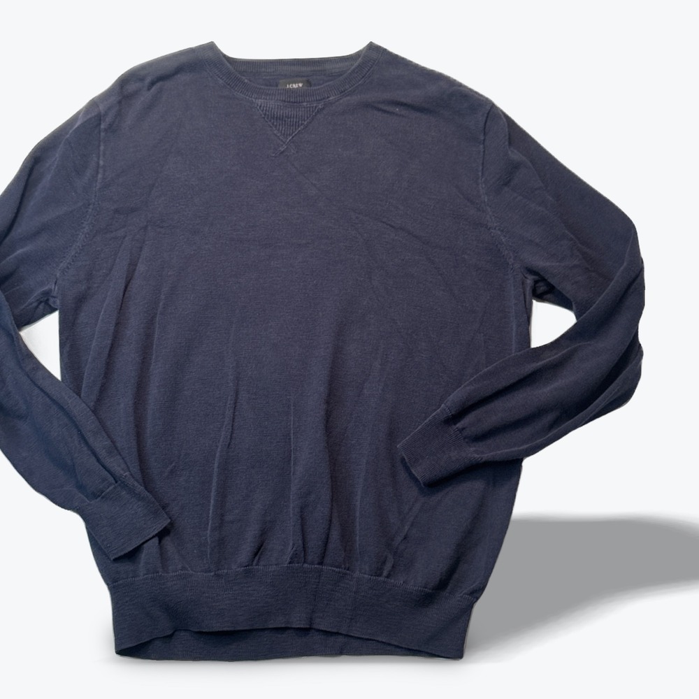 J.Crew Crewneck Sweater Mens Faded Navy Blue Cotton Size Medium